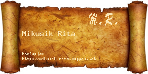 Mikusik Rita névjegykártya